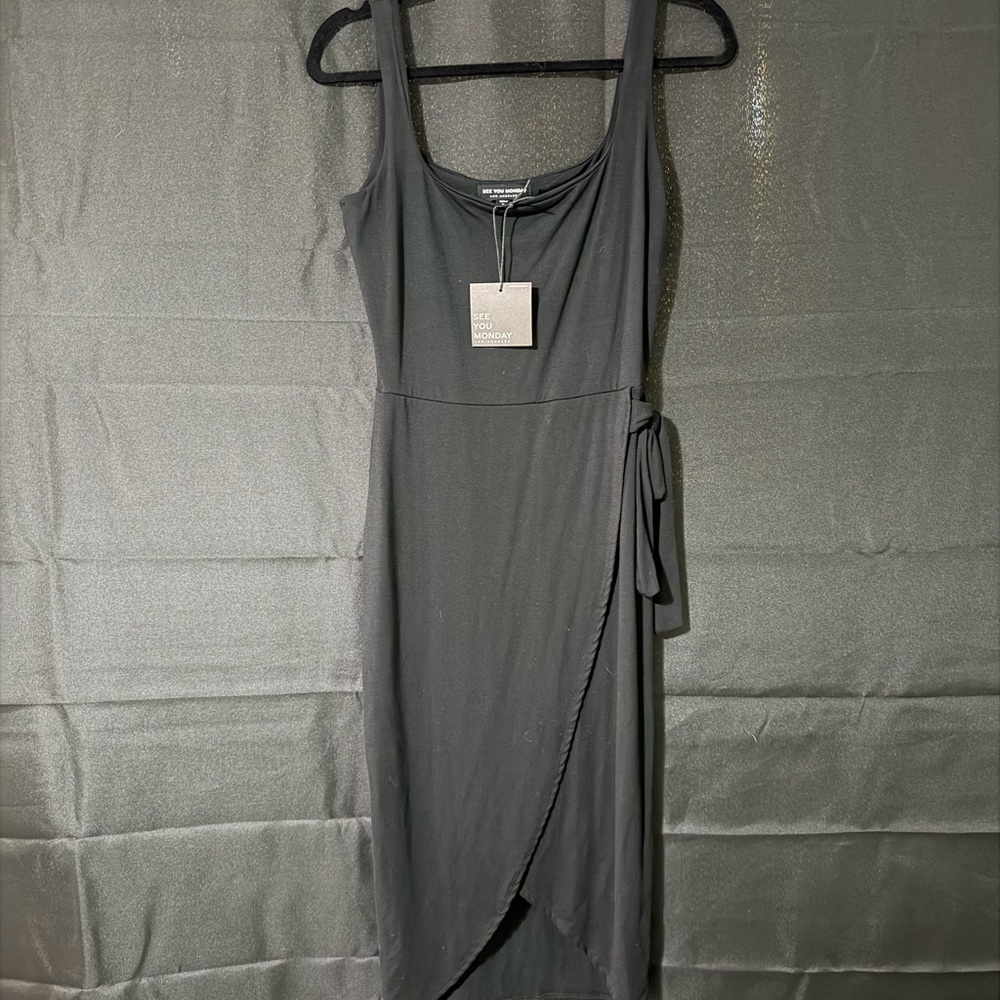 See You Monday black Midi Dress